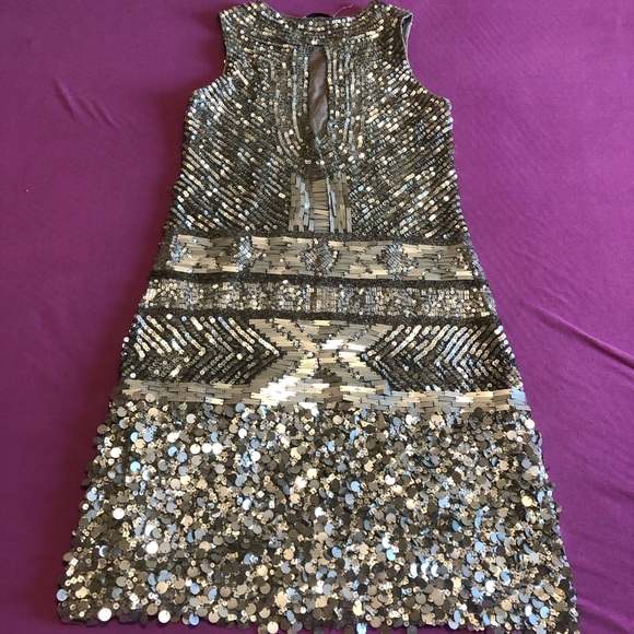 Farahkan sequin silverbeaded dress size XS, Small New! - Picture 7 of 10